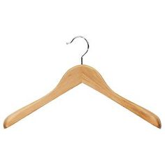 a wooden coat hanger on a white background