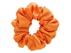 "Large Tangerine Orange Satin Hair Scrunchie. Amazing pop of color to add to your fashion accessories.  Free Shipping with the purchase of 3 items or more, use the code: FREE3 Depending on the thickness of your hair our scrunchies wrap comfortably and securely around your hair 2 to 3 times. Scrunchie Sizes: X-Large measuring 6-7.5\" diameter, Large 5 -6\" diameter, Medium 3.5-5\" diameter, XSmall 2.5-3.5\" diameter Fabrics have different characteristics that make them unique. Due to these charac Scrunchie Sizes, Orange Scrunchie, How To Wash Silk, Bun Holder, Handmade Scrunchie, Scrunchie Hair, Orange Satin, Tangerine Orange, Mild Shampoo