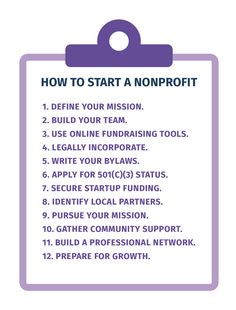 a clipboard with the words how to start a nonprofit