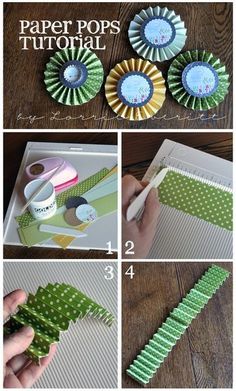 the steps to make paper flowers are shown