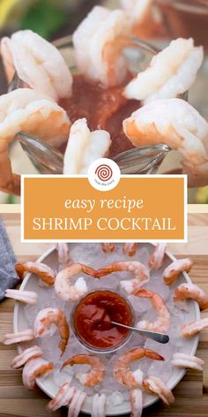 shrimp cocktail recipe on a plate with sauce