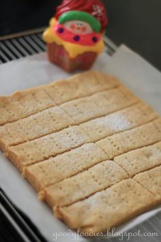 some crackers sitting on top of a white plate