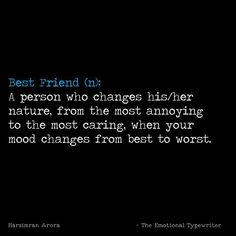 the quote for best friend on is shown in blue and green text, against a black background