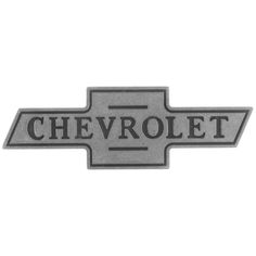 the chevrolet logo is shown in grey on a white background, with black lettering that reads'chevrolet '