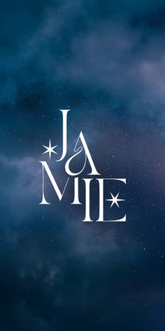 the logo for jasmie is shown against a dark sky with stars and clouds