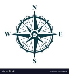 a compass with the letter s on it