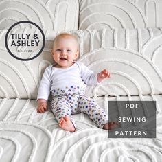 "Baby & Toddler Leggings PDF Pattern and Instructions - INSTANT DOWNLOAD! FEATURES: ♡ Modern skinny leg style, with plenty of room for a nappy/ diaper. ♡ High waisted (nice and warm around the belly). ♡ Multiple sizes included. From 0-3 months to 3-4 years \"3T\". ♡ Designed to be made with stretch knit fabric (~ 50% stretch). ♡ Unisex. INCLUDED: Your instant download includes the following items: ♡ 1x Baby & Toddler Leggings Sewing Pattern PDF (A0 file also included); ♡ 1x Detailed Step-By-Step Baby Pants Sewing Pattern, Kids Leggings Pattern, Baby Leggings Pattern, Leggings Sewing Pattern, List Of Tools, Toddler Leggings, Pants Sewing, Pants Sewing Pattern, Baby Leggings