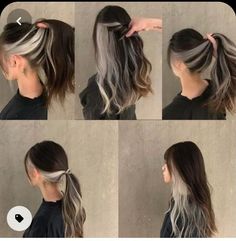 Cabelo pós santo berço Peak A Boo Blonde, Underneath Hair Color For Brunettes, Underdye Hair Brown, Bleach Underneath Hair, Half Blonde Half Brown Hair Underneath, Blonde Underdye, Black Hair With Blonde Underneath, Two Toned Hair Underneath, Dark Hair With Blonde Underneath