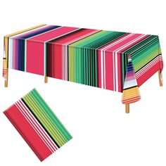 an image of a table with colorful stripes on it