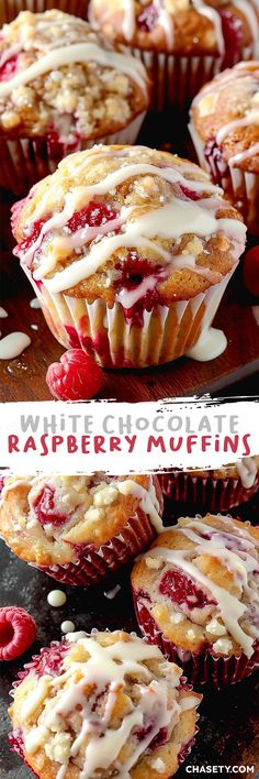 raspberry muffins with white frosting on top