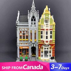 a large building made out of legos with the words ship from canada 3 - 7 days