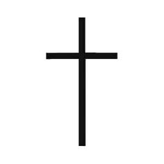 a black cross on a white background