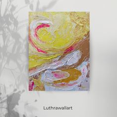 an abstract painting on a white wall with the words luttrawallart above it