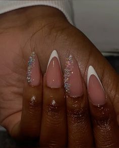 Birthday Nail Almond, Pink Glitter Pedicure, Wedding Nails Stiletto, Almond Bridal Nails, Medium Almond Acrylic Nails, Almond Birthday Nails, Work Manicure, Birthday Nails Almond, Acrylic Nails Almond Shape