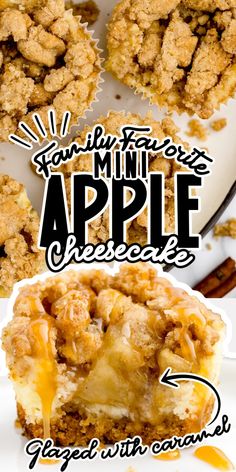 an apple dessert is shown with the title above it