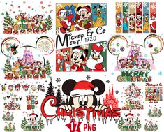 mickey mouse christmas clipart set