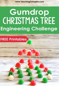 the gumdrop christmas tree is an easy and fun science project for kids to make