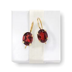 Ross-Simons - 3.00 ct. t. w. Garnet Drop Earrings in 14kt Yellow Gold. Proclaim your appreciation for luxurious style and dramatic color with these 3.00 ct. t. w. garnet drop earrings. The oval garnets really gleam with lush burgundy tones, swaying with your every move. Hanging length is 5/8". Locking earwire, garnet drop earrings. Garnet birthstones are the perfect gift for January birthdays. Classic Gemstone Earrings For Formal Occasions, Classic Formal Gemstone Earrings, Faceted 14k Gold Earrings For Formal Occasions, 14k Gold Faceted Earrings For Formal Occasions, Formal 14k Gold Faceted Earrings, Classic Oval Earrings For Evening, Classic Faceted Yellow Gold Earrings, Classic Formal Earrings With Ear Wire, Classic Faceted 14k Gold Earrings