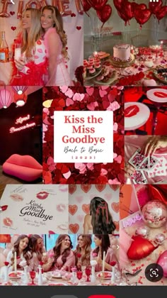 a collage of valentine's day pictures with the words kiss the miss goodbye