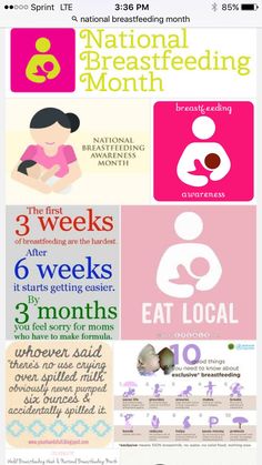 the national breastfeeding month poster is shown in pink and white, with an image of