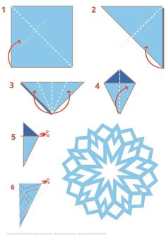 how to make an origami snowflake with paper step by step instructions