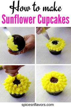 how to make sunflower cupcakes