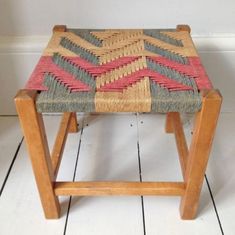 a small stool made out of woven material