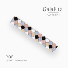 the pattern for this bracelet is shown in black, white, and pink plaid fabric