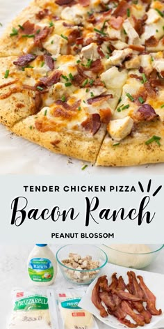 the bacon ranch pizza is ready to be eaten