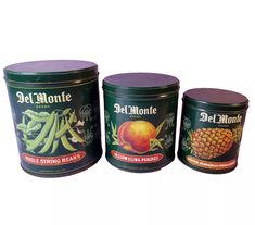 three tins of del monte pineapple string beans