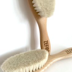 The softest zero waste hairbrush for the softest baby hair. The handle is made from FSC certified beechwood from Germany and the bristles are all natural goat hair. This is the perfect first hair brush! 100% compostable Low Waste Lifestyle, Feminine Hygiene, Goat Hair, One Hair, Body Hair, Clean Laundry, Baby Hair, Baby Soft, Hair Brush