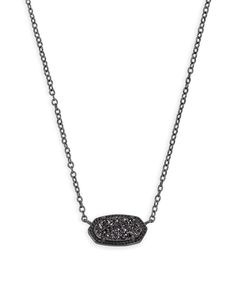 A dainty stone and delicate metallic chain combine to create the Elisa Pendant Necklace in Black Drusy, your new favorite wear-anywhere accessory. This pendant necklace can be paired with any look, providing that extra touch of timeless style. Make the Elisa Pendant Necklace a staple in your wardrobe and you will not be disappointed. Elisa Necklace, Elisa Pendant Necklace, Kendra Scott Necklace Elisa, Short Pendant Necklace, Kendra Scott Elisa, Kendra Scott Necklace, Pendent Necklace, Kendra Scott Jewelry