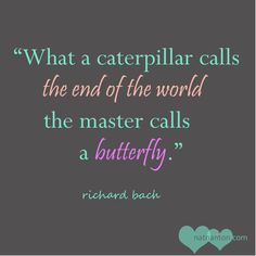 a quote that says, what caterpillar calls the end of the world the master calls