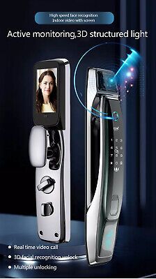 an advertisement for a video door phone with the image of a woman's face on it