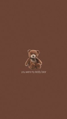 a brown teddy bear with the words you were my teddy bear