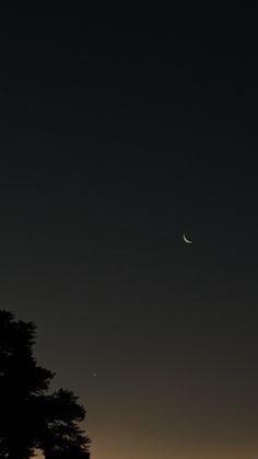 the moon and venus are visible in the night sky