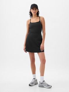 Gap Fitted Activewear With Built-in Bra In Recycled Polyester, Sporty Mini Dress With Built-in Bra For Workout, Athleisure Mini Length Tennis Dress For Gym, Sporty Mini Length Dress For Loungewear, Fitted Mini Length Tennis Dress For Sports, Fitted Mini Tennis Dress For Gym, Fitted Tennis Dress With Built-in Bra For Gym, Fitted Gap Activewear For Sports, Gap Athleisure Activewear For Loungewear