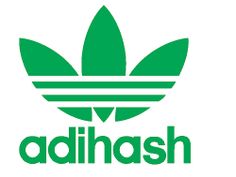 the adidash logo is shown in green and white, with leaves on it