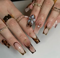 Wow Nails, Brown Acrylic, Mirror Nails, Cute Acrylic Nail Designs, Simple Acrylic Nails, Classy Acrylic Nails, Classic Nails