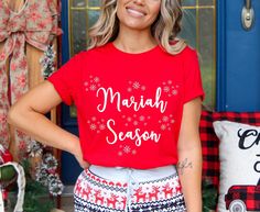 "Mariah Season Shirt, Christmas  Mariah Season Shirt, Merry Christmas Shirt, Christmas Gift, Mariah Carey Shirt, Christmas Mariah Shirt HOW TO PLACE YOUR ORDER? Please ensure that you carefully review the size, color, and theme of all the images in this listing. * Select your preferred size and shirt color from the provided menus. * Complete the empty box by specifying your desired design color for personalization. Refer to the photos in this listing to view the available color options. * Choose Mariah Carey Christmas Outfit, Mariah Carey Christmas Concert Outfit, Mariah Carey Concert, Diy Christmas Shirts, Mariah Carey Christmas, Christmas Concert, Merry Christmas Shirts, Mariah Carey, Christmas Season