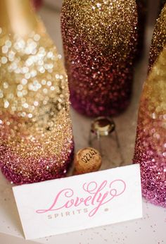 there is a website page with gold and pink glitters on it