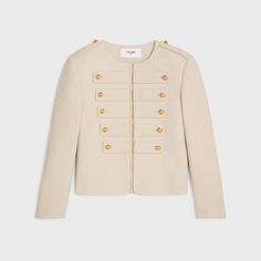 MILITARY JACKET IN TWEED - CREME | CELINE New Fragrances, Luxury Outfits, Luxury Handbags, Designer Brands, Shoulder Pads, Military Jacket