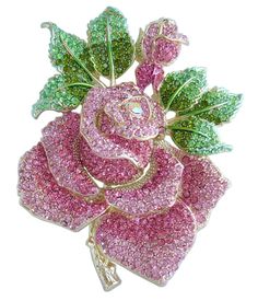 PRICES MAY VARY. Material: Zinc Alloy (Gold Tone), Austrian Crystal. Main stone color: Pink and Green. The size of the brooch: 13.5cm (5.32") Length by 10.0cm (3.94") Width. Wrapping: Come with some spare crystals, and a gift box or favor bag (depend on product size). If you need assistance please contact us. Have a hook on the back, it can be used as a pendant. Versatile Fashion Accessory: This brooch is designed to complement a wide range of outfits and accessories, including clothing, bags, h Unique Brooch, Diamond Brooch, Crystal Rose, Pin Pendant, Favor Bag, Floral Jewellery, Pink Rhinestones, Austrian Crystal, Flower Brooch