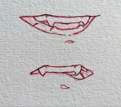 two drawings of mouths on white paper