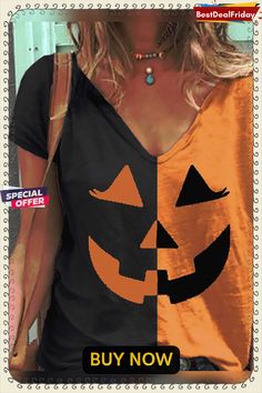 Bestdealfriday Womens Halloween Pumpkin Print T-shirt 9631250 Halloween Clothes, Clothing Sites, Mode Casual, Sweatshirts Pattern, Pumpkin Print, Halloween Fashion, Print Sweatshirt, Halloween Women, Online Tops