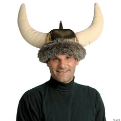 Great addition to any viking costume! Metallic bronze foam-backed fabric cap trimmed in faux fur with attached padded horns. One size fits most adults. Space Viking, Bug Hats, Chicken Hats, Viking Hat, Viking Costume, Viking Helmet, Novelty Hats, Halloween Express, Wig Hat