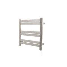 a white towel rack with four rails