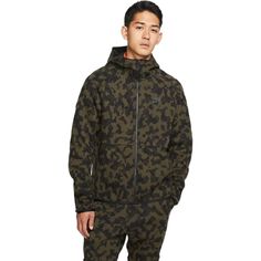 Nike Sportswear Tech Fleece Camo Set Approximate Measurements: Medium Jacket - Chest 22” (Pit To Pit) Small Pants - Length 38” Waist 29” (Elastic Band) The Nike Sportswear Tech Fleece Full-Zip Hoodie Is Made With Double-Sided Spacer Fabric For Added Warmth Without Extra Weight. A Slightly Taller Collar Fit In The Hood Helps Keep You Dry In Cold, Wet Weather. Tech Fleece Is A Lightweight Insulator With A Premium Look And Construction. Zippered Sleeve Pocket Provides Quick Storage For Your Keys And Phone. The 4-Panel Hood Features A Comfortable, Streamlined Look. Transparent Taping Highlights Heritage Design Lines And The Zippered Sleeve Pocket. More Details Standard Fit For A Relaxed, Nike Tech Tracksuit, Tech Tracksuit, Nike Sportswear Tech Fleece, Tracksuit Men, Weather Tech, Nike Tech, Tech Fleece, Nike Green, Wet Weather