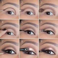 hooded-eyes-makeup-cut-crease Smokey Eyes Tutorial, Teknik Makeup, Gold Smokey Eye, Mekap Mata, Smokey Eye Tutorial, Wedding Day Makeup, Hooded Eye Makeup