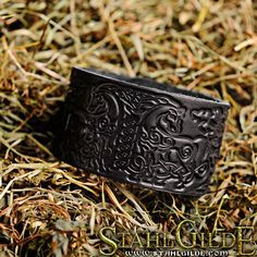 Leather Bracelet Viking bracelet Cuff Wristband Horses Celtic Knotwork Talisman Amulet: Celtic Knotwork Design, Engraved Leather Bracelets, Leather Bracelet For Men, Bracelet Viking, Handmade Leather Bracelets, Viking Bracelet, Celtic Knotwork, Unique Gifts For Him, Leather Cuffs Bracelet